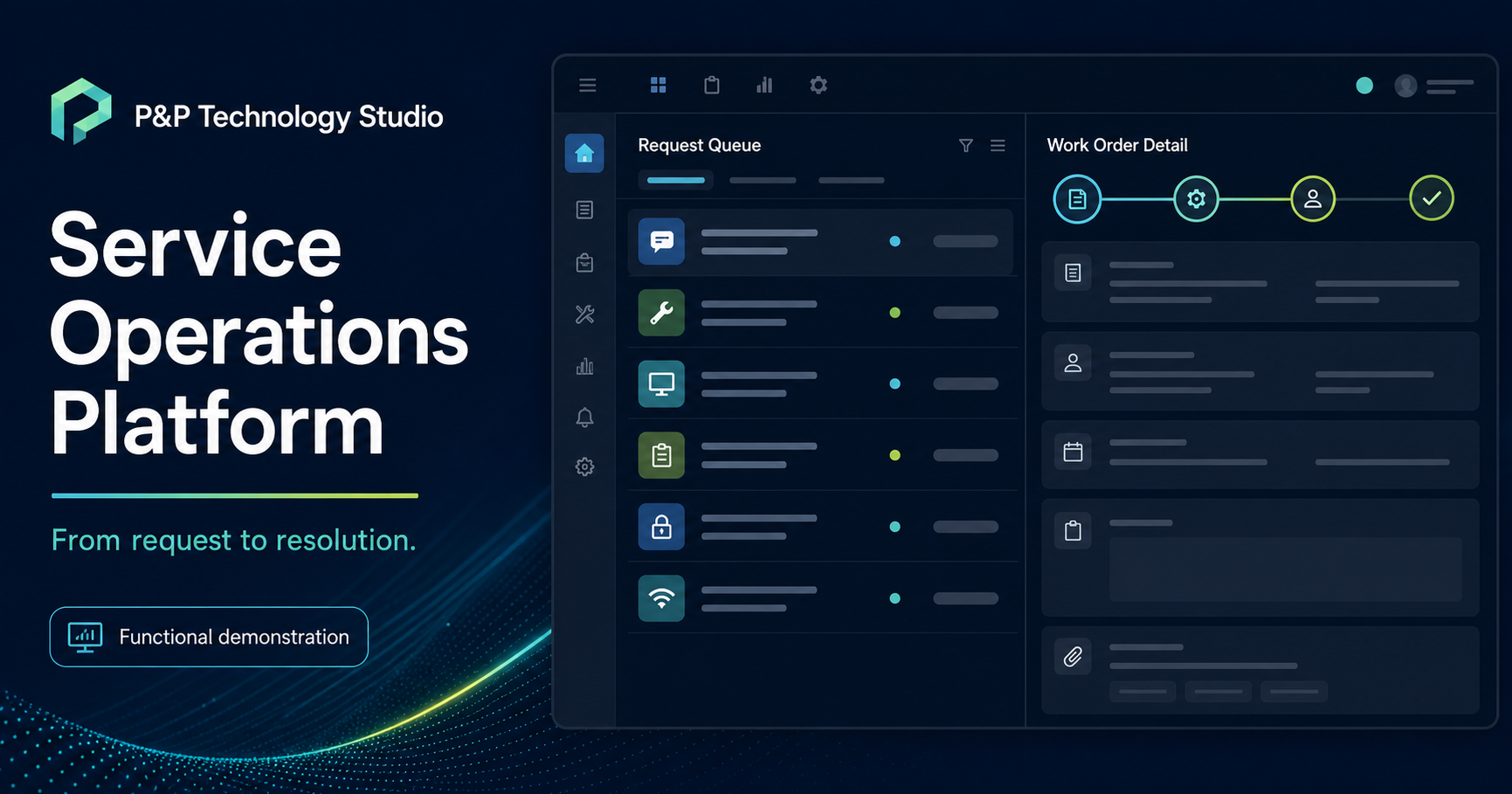 Service Operations Platform interface by P&P Technology Studio